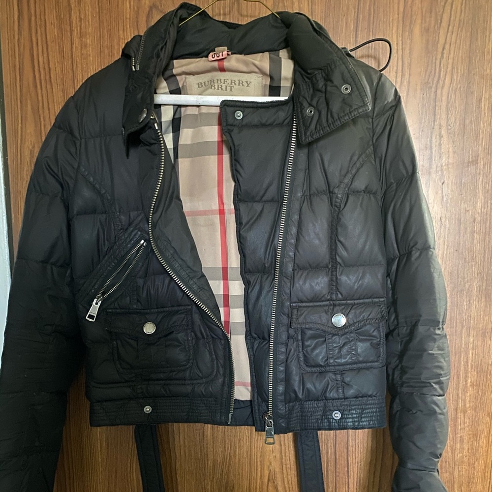 Authentic Burberry Brit puffer motorcycle jacket
